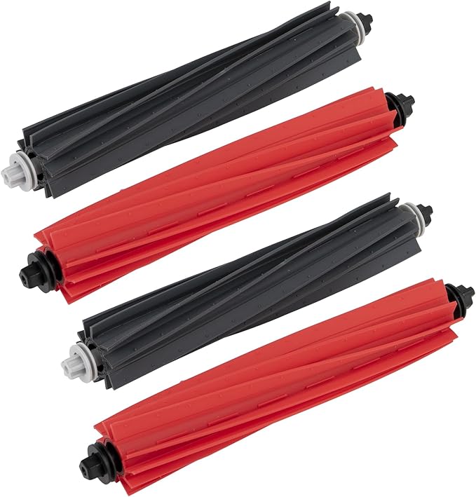 (4 Pack) Q5 Pro+ Roller Brushes Compatible with Roborock S8 Pro Ultra/ Q5 Pro/ Q5 Pro+/ Q8 Max/ Q8 Max+/ Q5 Max+ Q5 DuoRoller+, Dual Roller Brushes Rubber Brush Replacement Parts