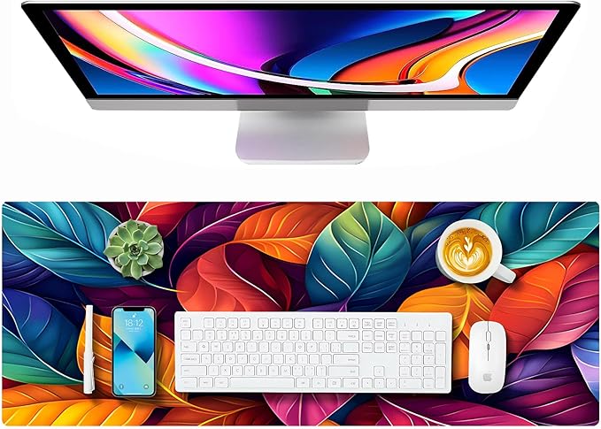 Large Gaming Mouse Pad (31.5"x11.8") - XXL PU Leather Waterproof Desk Mat with Non-Slip Rubber Base for Keyboard, PC & Office