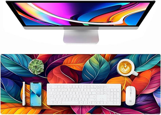 Large Gaming Mouse Pad (31.5"x11.8") - XXL PU Leather Waterproof Desk Mat with Non-Slip Rubber Base for Keyboard, PC & Office