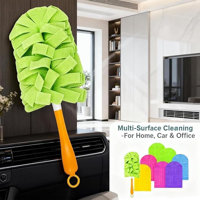 360° Electrostatic Duster Refills — The Sustainable Choice for a Dust-Free Home, Washable & Reusable, High-Density Microfiber, Fits Most Standard Duster Handles (5PCS)