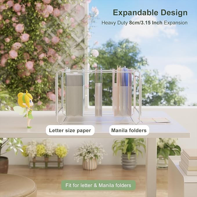 Extra Capacity Hanging File Folders, 3.15" Reinforced Wheat Straw Expanding Hanging Folder Letter Size, Heavy Duty for Filing Cabinets, File Organizer for Office & Home-Mint Green 3Pcs