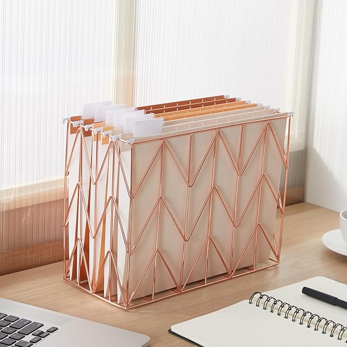 Y YOMA 6 Pack Gradient Hanging File Folders Letter Size Decorative Hanging Folder Pretty File Folder Organizer for Filing Cabinet Office Home with 1/5-Cut Adjustable Tabs, Sunny Orange