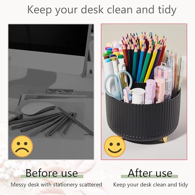 Office Supplies,Desk Accessories,with Stapler,Tape Dispenser,Staple Remover,Scissor,Ballpoint Pen,Sticky Notes,Clear Tape,Staples,Desk Organizer,Ruler,Binder,Best Gift Set(Black)