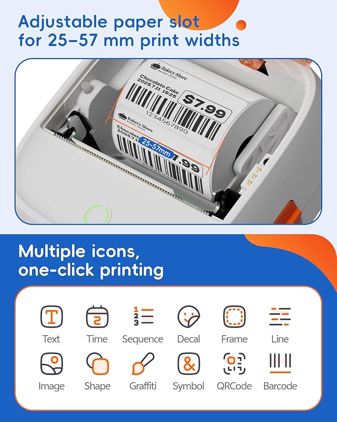 B21 Label Maker Machine with 3 Tapes, 2-Inch Wide Waterproof Tape, Bluetooth Portable Label Maker for Small Business, Office, Home, School Organization