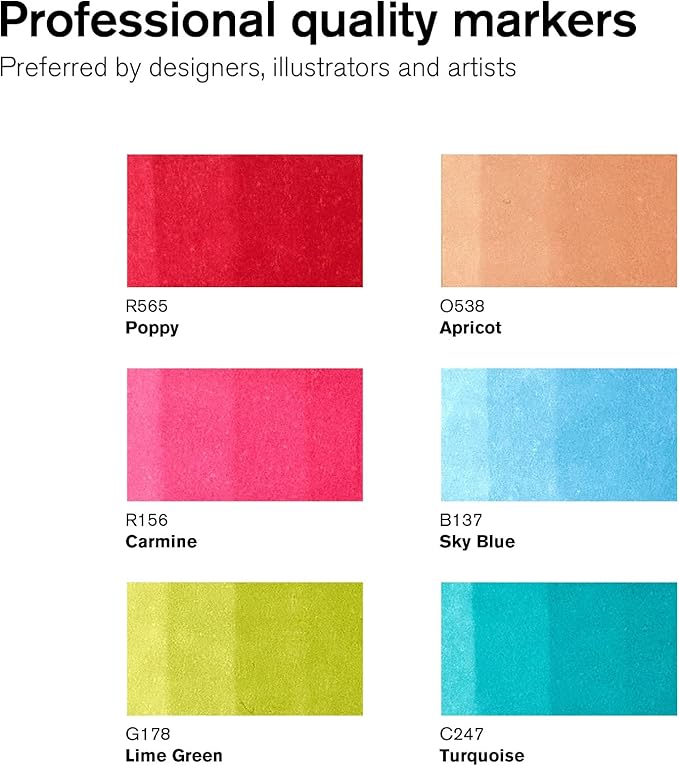 Winsor & Newton ProMarker Brush Set, 6 Count, Mid Tones