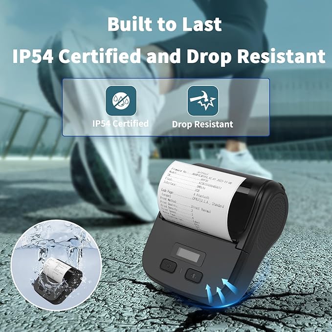 Bluetooth Label Maker Machine with Tape, Portable Thermal Printer for Small Business,Waterproof Label, Inkless Labeler for Home, Kitchen, School, Office Organization, Black