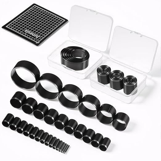 31 Pieces Leather Circle Cutter Tool Set Circle Punch Tools High Carbon Steel Round Punch Dies 1-25mm 30 35 40 45 50 55mm, Hole Punch Kit Round Craft Punching Tools for DIY Leather Crafts