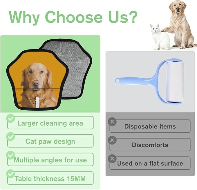 XIOBODR Personalized Pet Hair Remover Glove for Dogs & Cats - Custom Photo & Name Magic Brush for Dog Cat Hair Removal, Reusable Electrostatic Pet Hair Gloves for Furniture Carpet Couch, Photo Orange