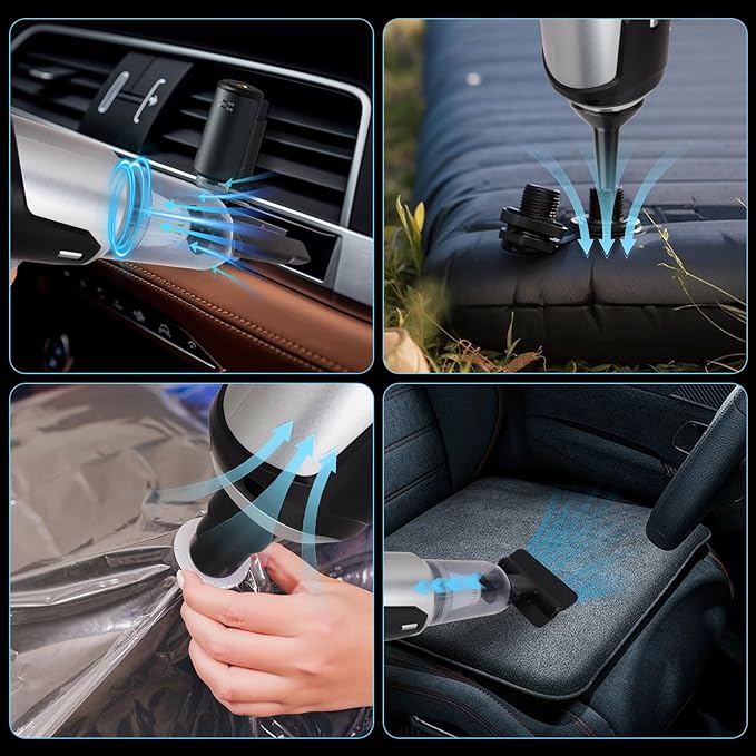 Nefuo Handheld Car Vacuum Cleaner, 22000Pa High Power Hand Held Vacuum Cordless, 9-in-1 Car Vacuum Portable Cordless, 120W Handheld Vacuum with Multi-Nozzles for Auto, Home, Office, Pet