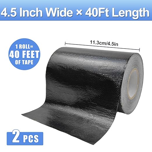 4.5Inch × 40FT RV Awning Repair Tape with Scissors, Outdoor Heavy Duty Repair Tape for Tarp, Tent, Boat Cover, Canvas, Sail Tape, Waterproof, UVproof and Heat-Resistant Tear Repair Pctch Kit