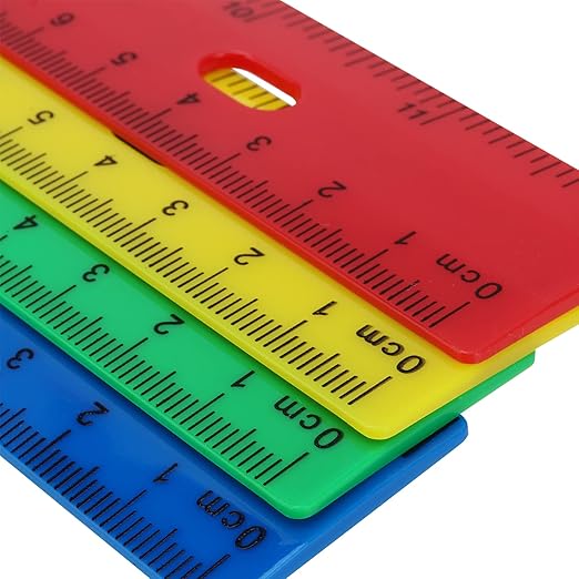 HOZEON 120 Pack 12 Inch Colorful Plastic Ruler Bulk, Colored Measuring Rulers with Inches and Centimeters, Plastic Straight Ruler with Hole, Metric Rulers for School Classrooms, Office