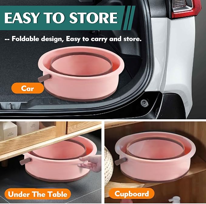 Collapsible Bucket 3PCS 4.5 Gallon/17L Small Plastic Household Cleaning Mop Buckets Foldable Water Bucket for Car Wash Fishing Camping Beach (Large 3 PCS)