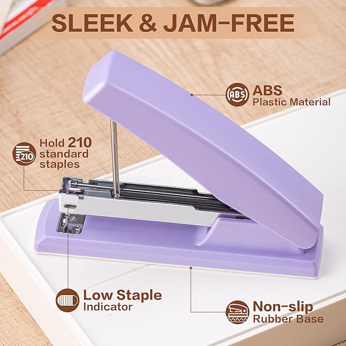 Deli Stapler, 12 Pack Staplers with 12000 Staples and 12 Staple Removers, Staplers for Desk, 25 Sheet Capacity, Assorted 6 Colors