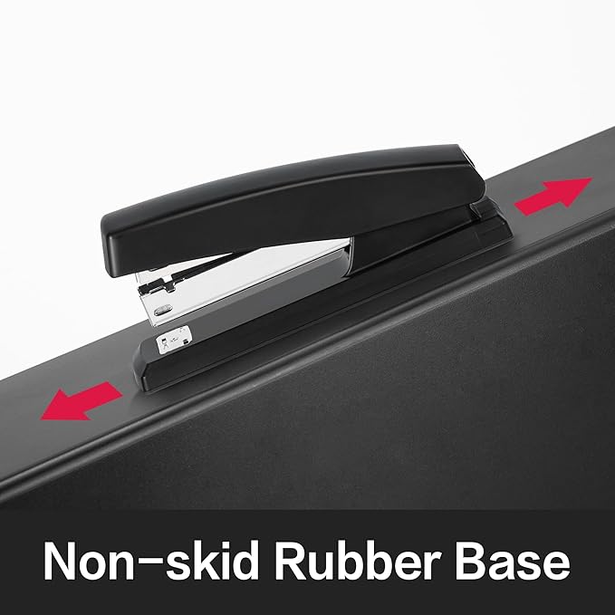 Deli Stapler, Desktop Stapler, 2 Pack, Office Staplers, 25 Sheet Capacity, Includes 2000 Staples and 2 Staple Removers, 2 Pack, Black