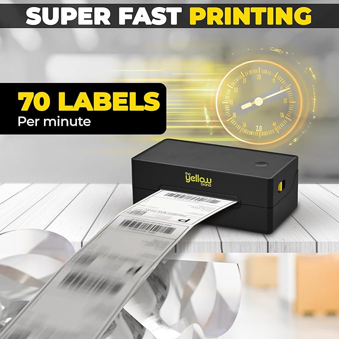 Label Printer, Bluetooth Thermal Printer, 4x6 Shipping Label Printer, Thermal Label Printer Desktop or Phone, Compatible with iPhone, Android, Windows, Mac, Chromebook, Amazon, Ebay, UPS.USPS (Black)