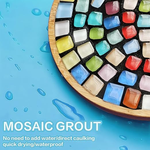 OOTDART Mosaic Crystal Grout, Mosaics Tile Tools, Mosaic Tile Accessories – Essential for Handmade Grouting and Perfect for DIY Craft Projects (Dark Gray, 8.8oz)