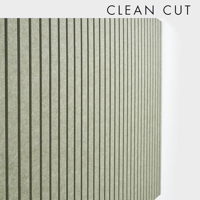 Large Cork Boards for Walls Black Felt Alternative - Slat Wall Paneling, Bulletin Board Tiles for Home Decor, Push Pin Corkboard Organizer for Office or Classroom-12-Pack Panel (Khaki Green)