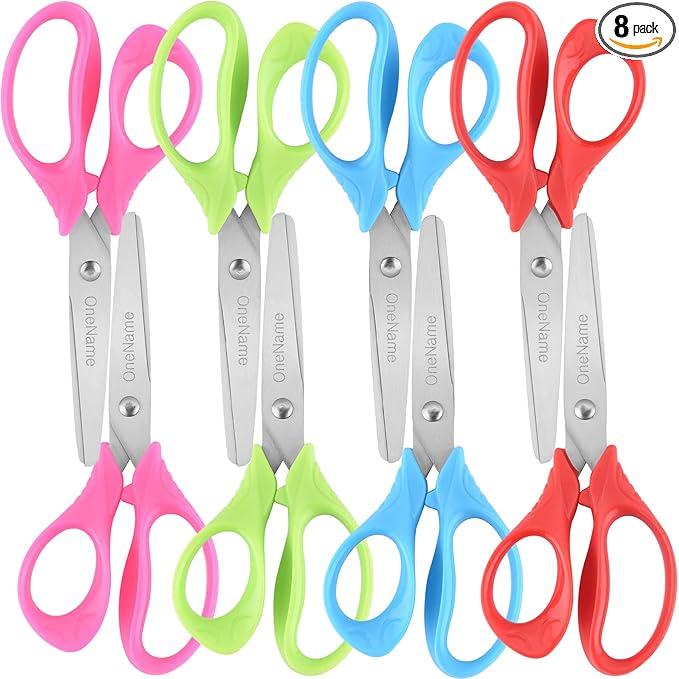 Kids Scissors,Children Scissors,Small Safety Scissor for kids,Comfort-Grip Handles Sharp Blunt Student Scissor For Supplies Home School Craft 5 inch 8 Pack