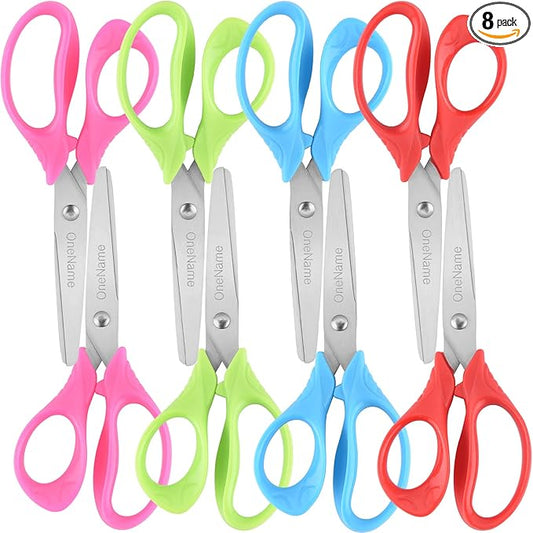 Kids Scissors,Children Scissors,Small Safety Scissor for kids,Comfort-Grip Handles Sharp Blunt Student Scissor For Supplies Home School Craft 5 inch 8 Pack