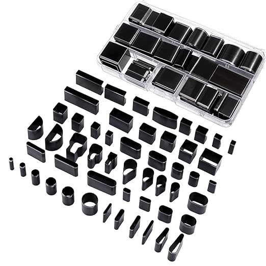52 Pcs Hole Hollow Punch Tool, Heavy-Duty High-Carbon Steel Leather Cutting Dies Multi-Shape Hollow Punch Cutter DIY Leathers Working Tools for Belt/Watchband/Handmade Crafts Precision Hole Punching