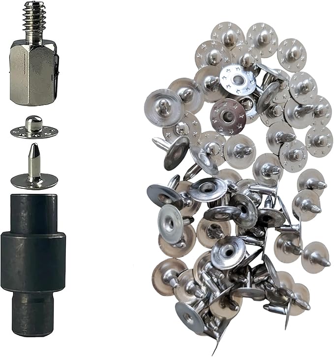 Hand Press with Brass 14 mm and 17 mm Jean Buttons Nipple Rivets 5mm (Nr3) Eyelets 7 and 9 mm Single Capped Rivets Matching Dies and Hole Punch (Pink Press)