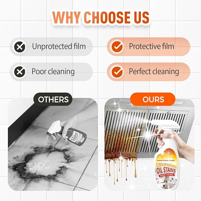 Heavy Duty Degreaser, 2025 New Kitchen Cleaner, Multipurpose Oil Stain Remover, Strong Grill Cleaner for Restaurant, Cleaning Spray for Home Chefs (1)