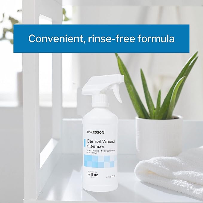 McKesson Dermal Wound Care Cleanser Spray, 16 oz [6 Count] First Aid Wash Solution for Minor Injuries, Cuts, Burns, Scrapes, Sores