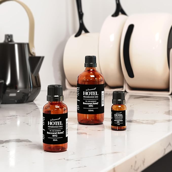 AirScent Hotel Diffuser Oil No. 1023 Inspired by The Baccarat Hotel Scent - Love Affair Fragrance Oil for Ultrasonic and Waterless Diffusers and Crafting - 30 mL, 1 fl oz Glass Bottle with Dropper