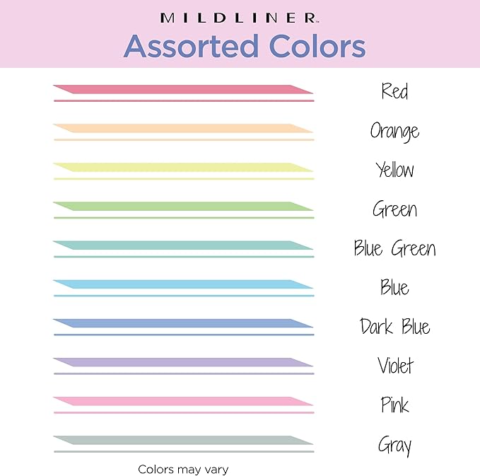 Zebra Pen Mildliner Dual-Tip Highlighters, Broad and Fine Tips, Ideal for Bible Highlighting, No Bleed, School Supplies and Teacher Supplies, Fluorescent and Cool Ink Colors, 10-Pack (78101)