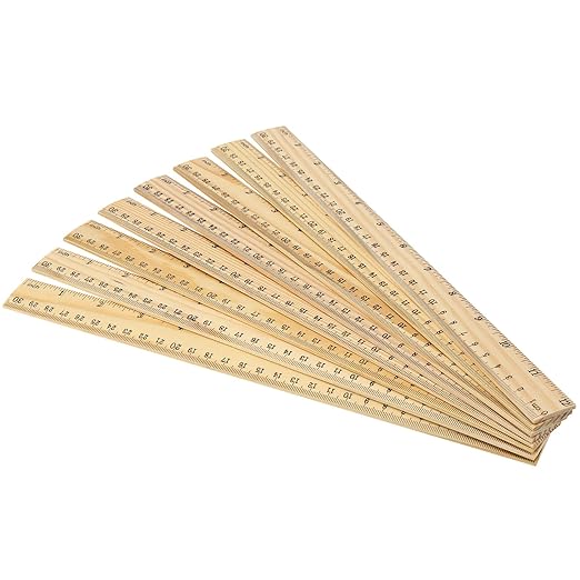 MANCHAP 144 PCS 12 Inch Wooden Rulers, Double Sided Pine Wood School Ruler, Wood Measuring Ruler for Home, and Office, 2 Scales (12 Inch and 30 CM)