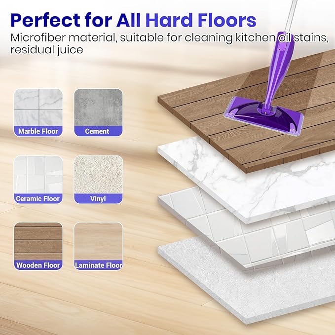 10 Pack Swiffer WetJet Replacement Mop Pads,Compatible with Swiffer WetJet Hardwood and Floor Spray Mop,Size:11.6''*5.51'',Grey