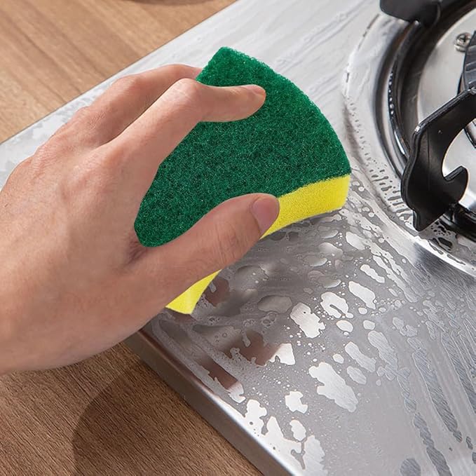 Codian 24 Pack Kitchen Cleaning Sponges Heavy Duty Scrub Sponges for Grease & Stains, High-Density Durable Dishwashing Scrubber Pads, Non-Scratch Sponge for Dishes/Countertops/Utensils