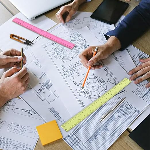 Ruler 12 Inch,Rulers for School,Rulers Bulk for Classroom,8 Pack