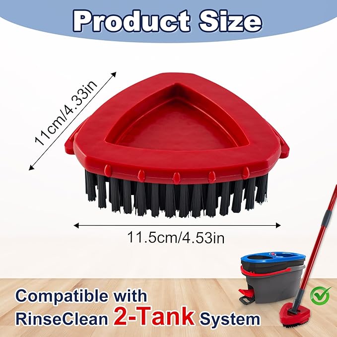 Scrubber Mop Head for Ocedar, Upgrade Scrub Brush for Ocedar, Spin Mop Scrub Brush Head for Ocedar RinseClean 2-Tank, More Bristles Scrub Brush Attachment for Bathroom