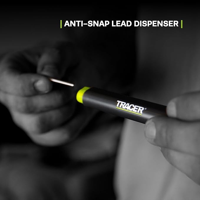 Tracer 2.8mm Carbide Tipped Lead 3-Pack with Anti-Snap Case - Lead Refill for Mechanical Pencil to Mark Wood, Metal, Ceramic, Glass, Woodworking and Carpenter Pencil Tool Use - ALPC1