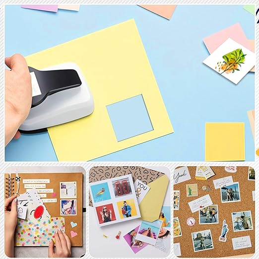 Square Punches for Paper Crafts 0.7 inch Square Hole Punch Squares Paper Punches for Crafting SquarePunch Cutter Squares Shape Hole Puncher for Scrapbooking Card Making DIY Project