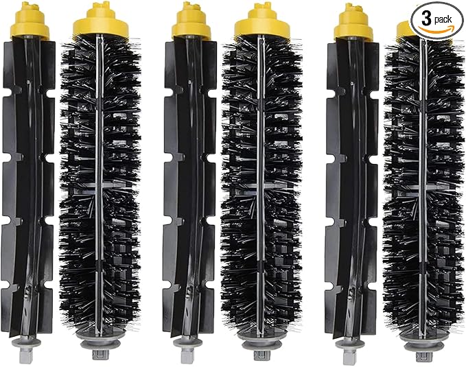 PELLYDA Replacement Parts for IRobot Roomba 600&700 Series,Roomba 614 620 630 635 640 645 650 655 660 675 680 690 695 760 770 780 Vacuum Cleaner(3 Sets Replacement Bristle & Flexible Beater Brushes)