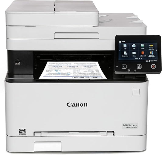 Canon imageCLASS MF656Cdw - Wireless Duplex Color Laser Printer, All-in-One with Copier, Scanner, Fax, Auto Document Feeder, Mobile Ready, 3 Year Limited Warranty, 22 PPM, White