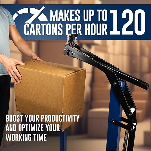 IDL Industrial Foot-Operated Carton Bottom Stapler - Heavy-Duty Box Bottom Stapler for Closing Cartons - Easy Reloaded, 1 1/4" (32 mm) Crown Staples