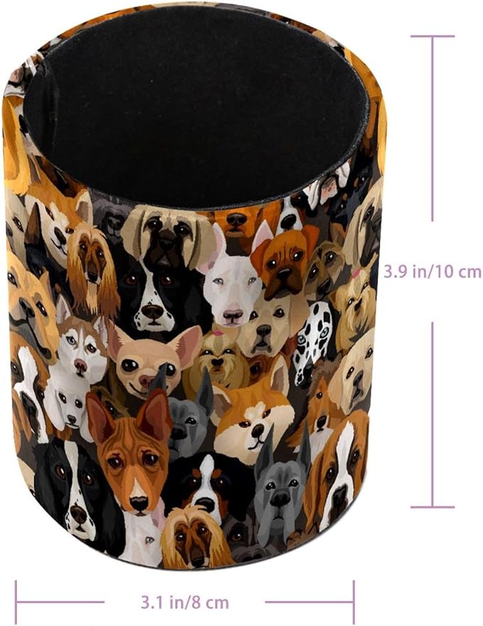 Dogs Collection Multi Animal Pencil Pen Holder for Desk, Desk Pen Organizer, Pencil Cup for Office, School