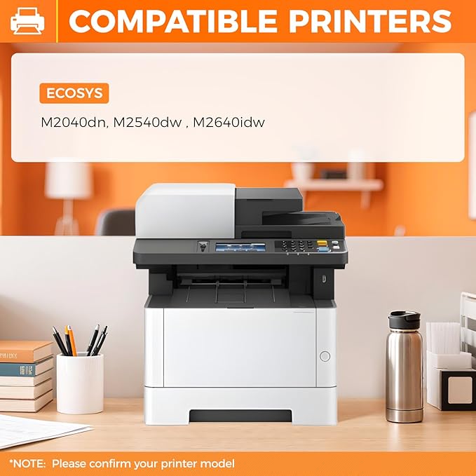 TK-1172 TK1172 Toner Cartridge 2-Pack High Yield With Chip Replacement for Kyocera TK-1172 1T02Y80UX0 Compatible with ECOSYS M2040dn M2540dw M2640idw Multifunctional Printer Ink 7,200 Pages Monochrome