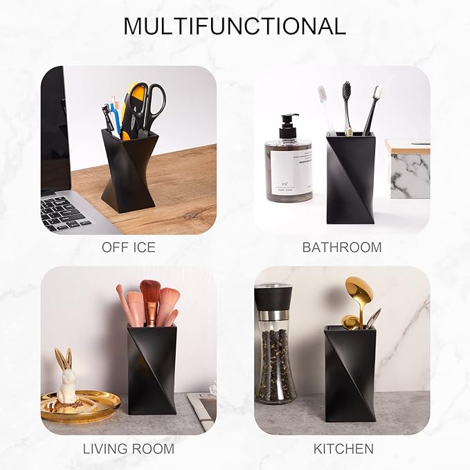 Pen Holder, Pencil Holder for Desk Durable Resin Desk Organizer Makeup Brush Holder for Office, Classroom, Home