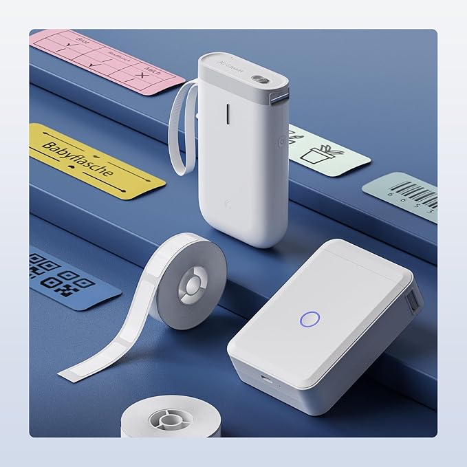 NIIMBOT D11 Label Maker Tape 3 Rolls Adhesive Blue Label Paper 0.47" X 1.57" (12 X 40mm) 160 Labels/Roll, Compatible for NIIMBOT D11 D110 Label Printer, Blue, 3-Roll