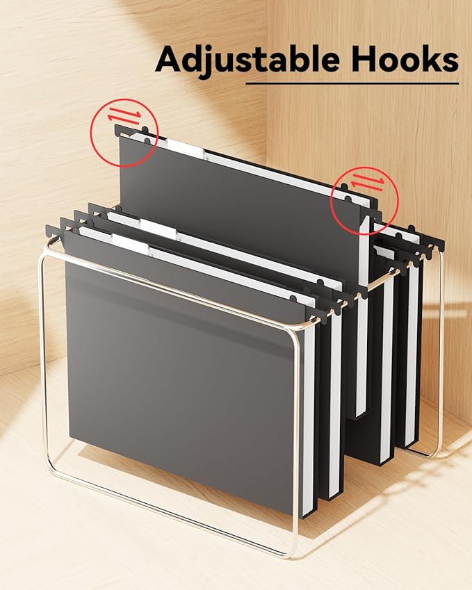 Ansook Extra Capacity Plastic Hanging File Folders,12 Pack Reinforced Letter Size Hanging Folder,Heavy Duty 1 Inch Expansion, Filing Cabinet Folders,for Bulk Files, Medical Charts,Black