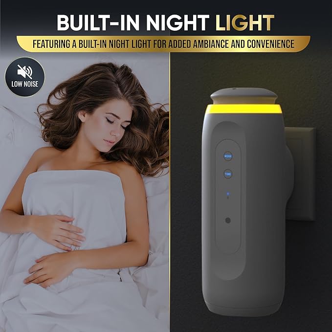 Essential Oil Diffuser (Plug-in) for Homes and Hotels – Bluetooth-Controlled Scent Diffuser for Home & Office, Covers 800 sq. ft. – Plug in Air Fresheners for Home & Office, Room Scent (Black)