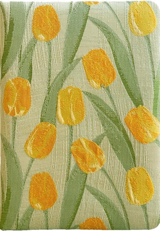 Small Journal for Women, Floral Notebook, B6, 5x7, Ruled Notebook & Blank Sketchbook, Embroidered Journal, Hardcover, Lay Flat, Personal Writing Journal for Women, Cute Journal, Tulip Flower