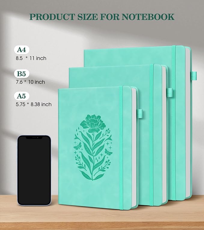 Flower Journal notebook (Green, A4)