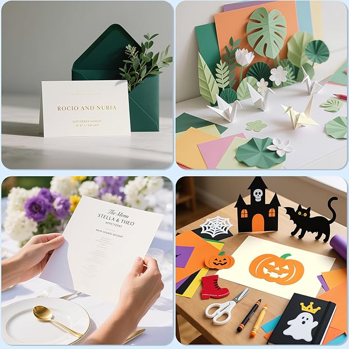 160 Sheets Cardstock Paper 8.5 x 11 Heavyweight Weight 200gsm Off-white Card Stock Paper Printing, Crafts, Invitations Smooth Printer Cardstock Paper Bulk Construction Paper DIY & Professional Use