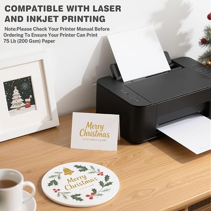 White Cardstock 8.5 X 11, 40 Sheets Card Stock, 75lb/ 200gsm Copy Paper, Cardstock Printer Paper For Art, Drawing, Invitations, DIY Cards, Watercolor, Craft, Construction, School & Office Supplies