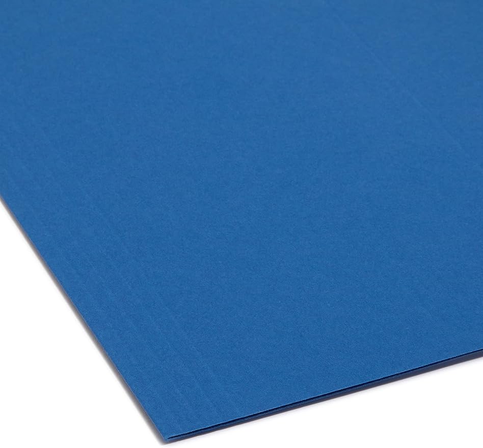 Smead Colored Hanging File Folder with Tab, 1/5-Cut Adjustable Tab, Letter Size, Navy Blue, 25 per Box (64057)